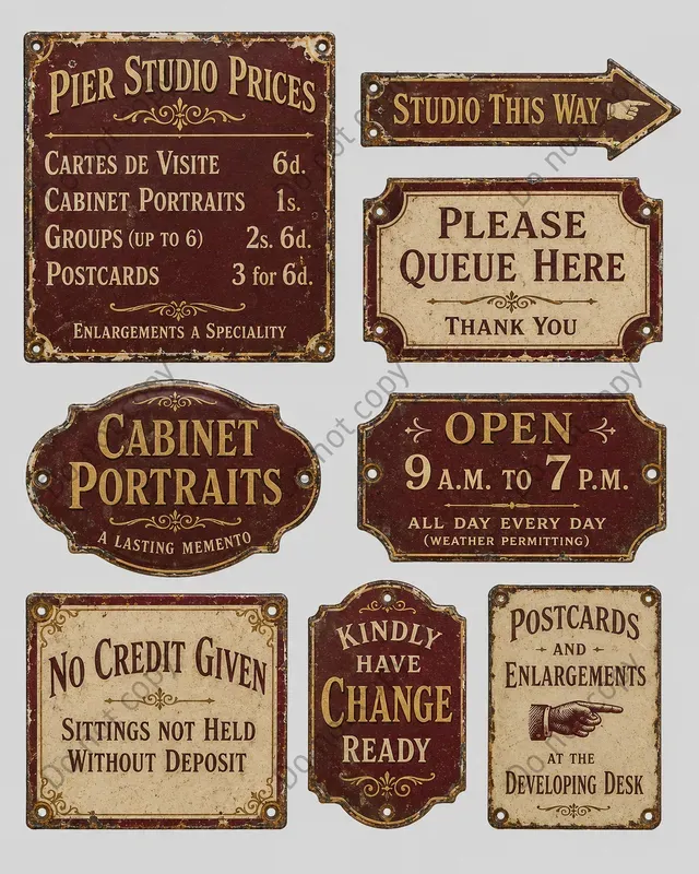 Vintage Booth Signage Sheets