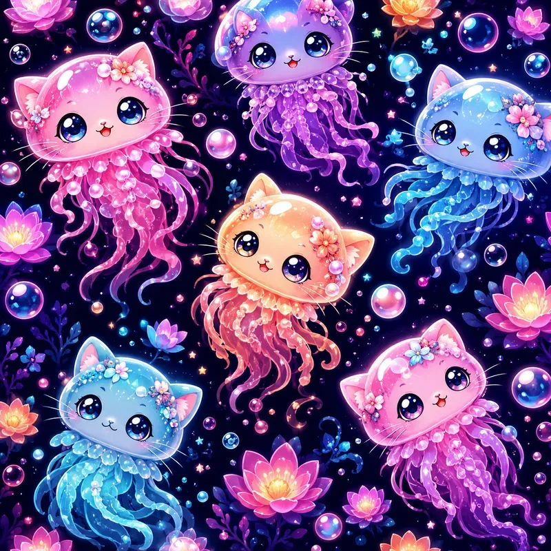 Whimsical Neon Animal Pattern Generator