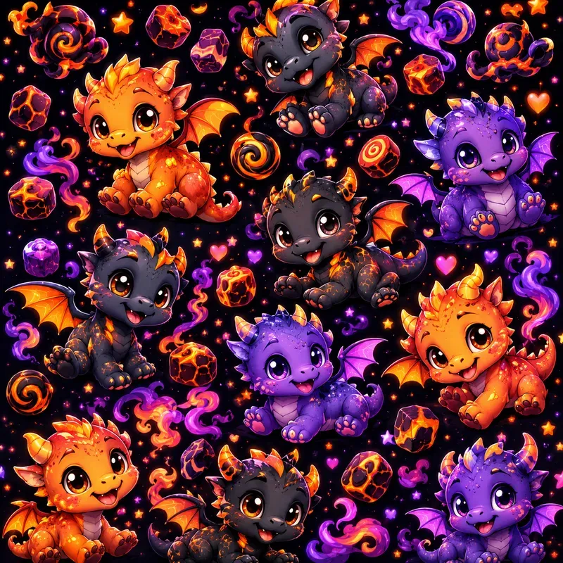 Whimsical Neon Animal Pattern Generator