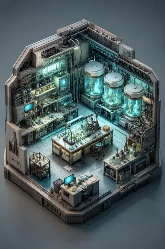 Isometric Scifi Research Dioramas