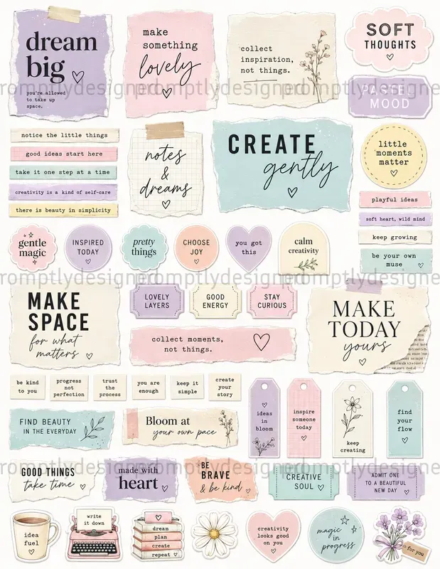 Typography Scrap Sheets