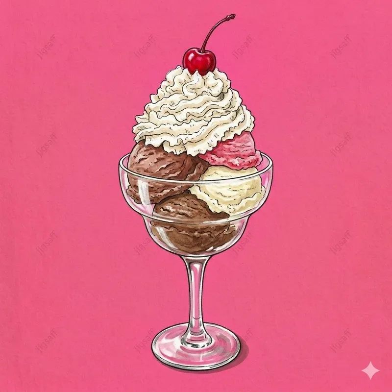 Vibrant Ice Cream Illustration Sets