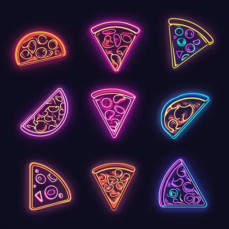 Simple Neon Clip Art Collection