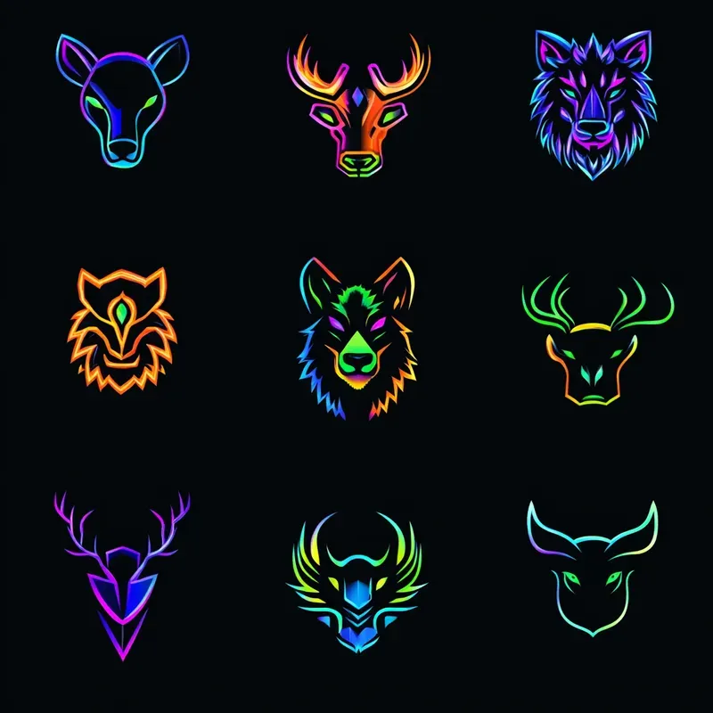 Simple Neon Clip Art Collection