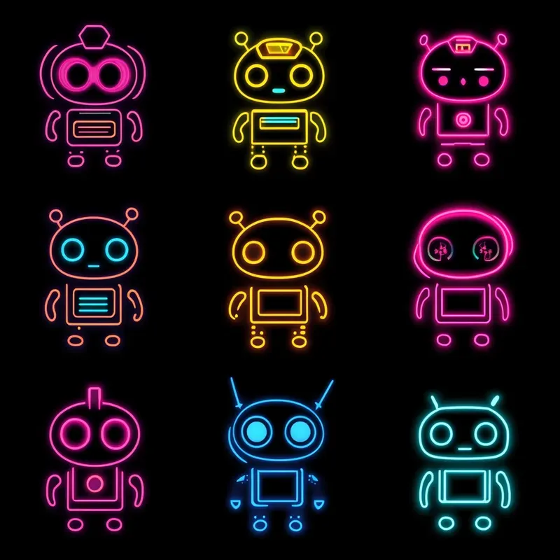 Simple Neon Clip Art Collection