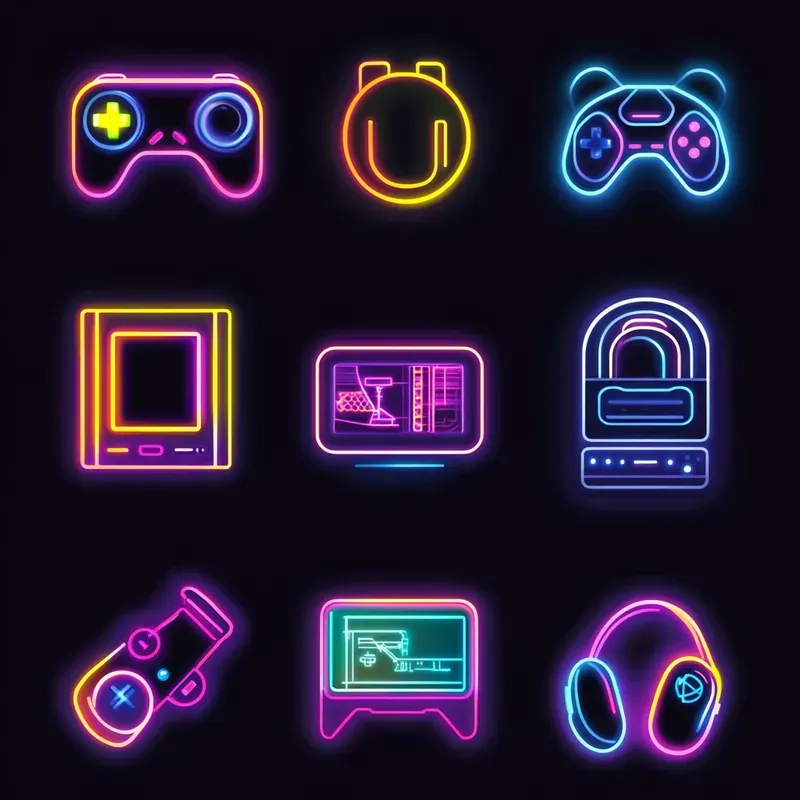 Simple Neon Clip Art Collection