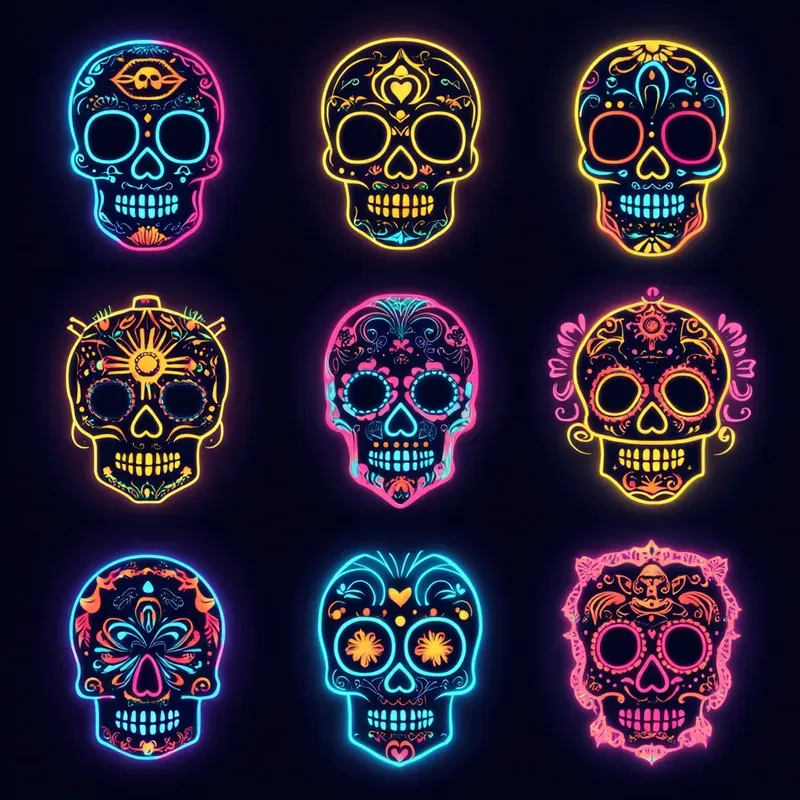 Simple Neon Clip Art Collection