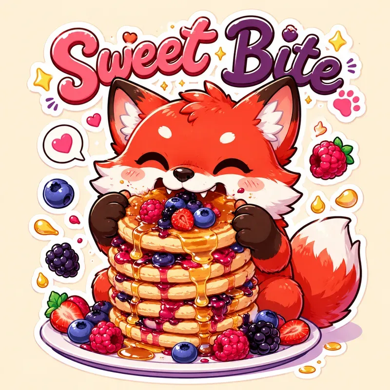 Cute Foodie Animal Sticker Packs
