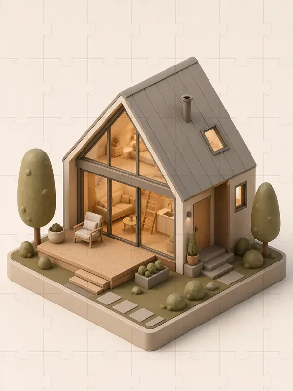 3D Isometric Clay Architecture