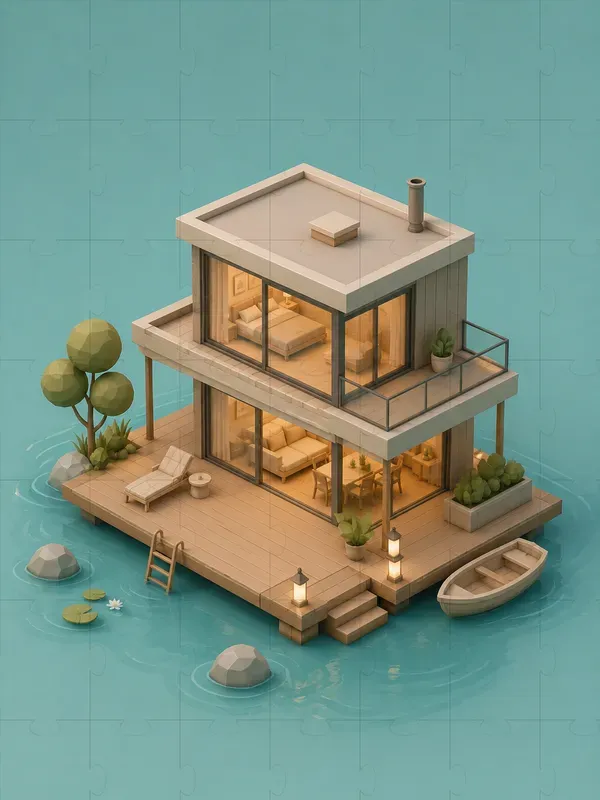 3D Isometric Clay Architecture