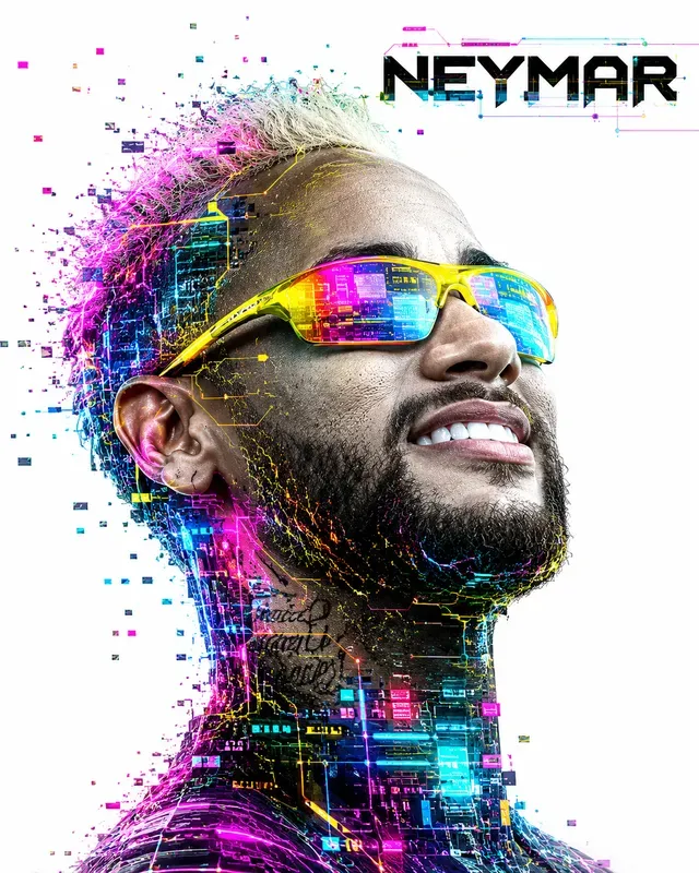 Futuristic Cyber Glitch Portrait Generator