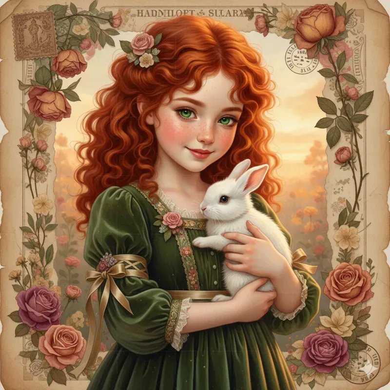 Vintage Fairytale Girls Journal Collages