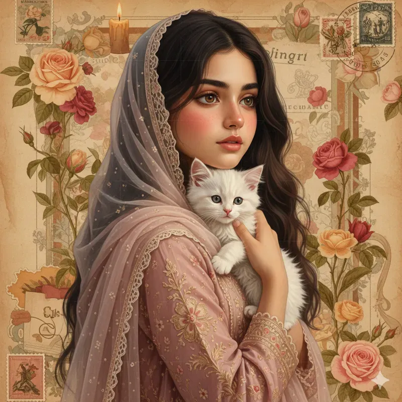 Vintage Fairytale Girls Journal Collages