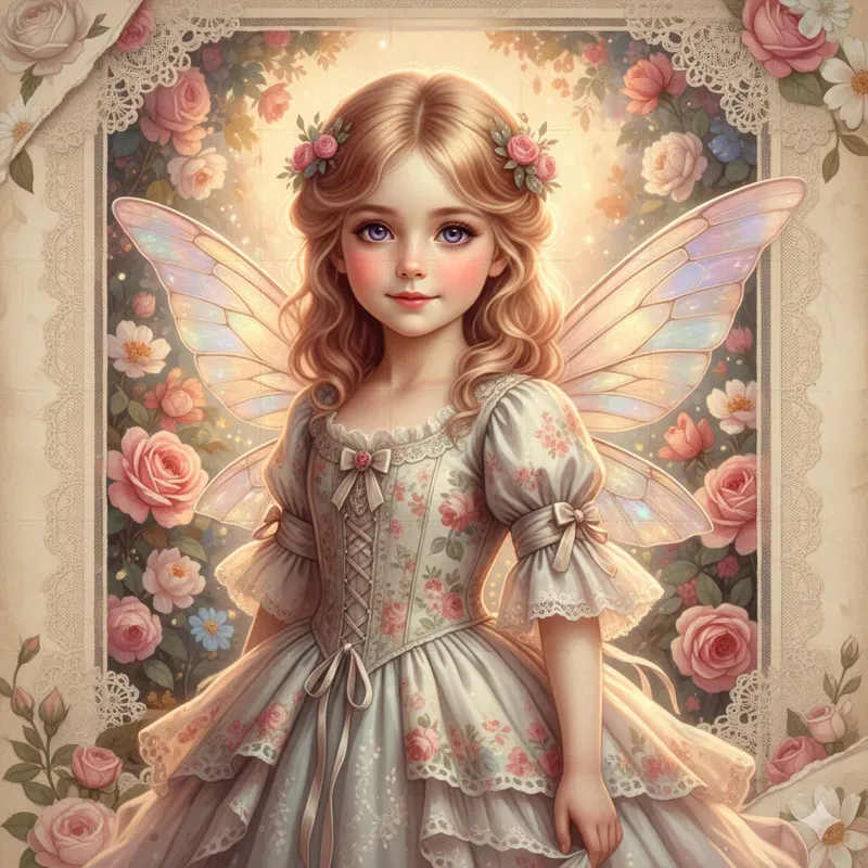 Vintage Fairytale Girls Journal Collages