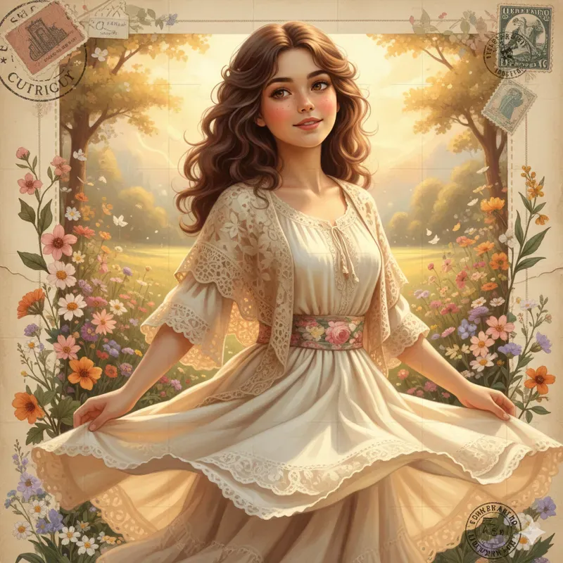 Vintage Fairytale Girls Journal Collages