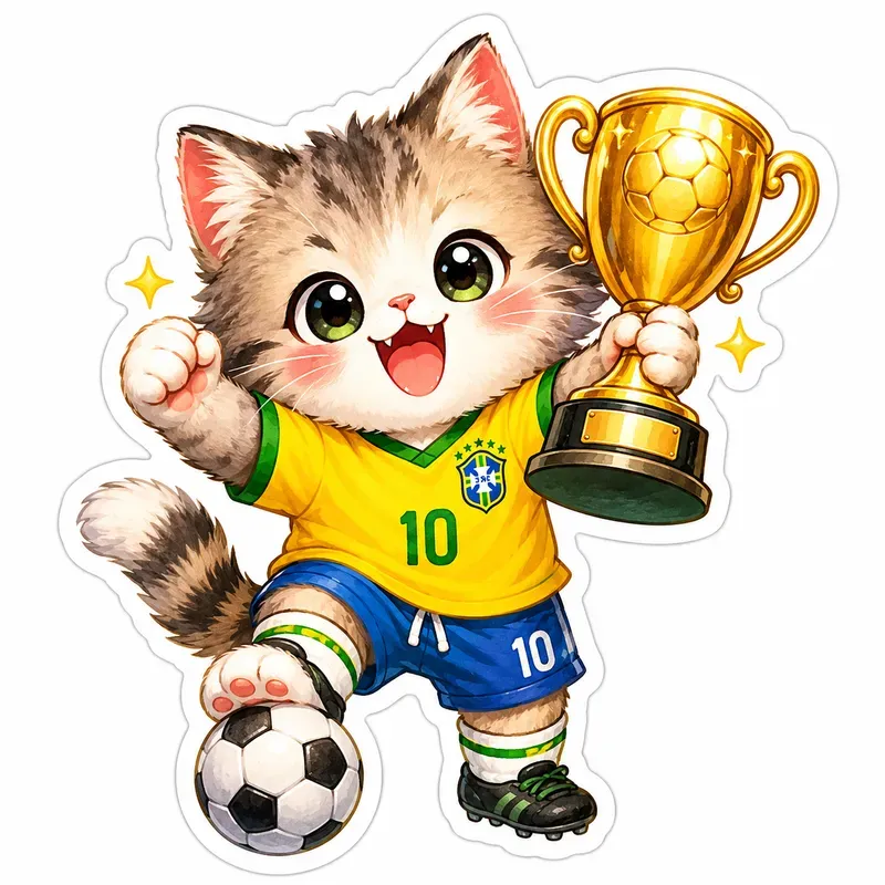 Cute Worldcup Football Sticker Cliparts