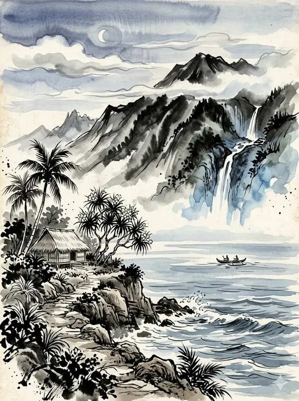 Japanese Ink Wash Travel Posters