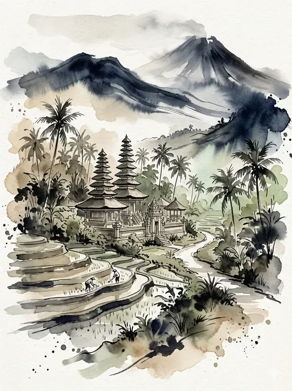 Japanese Ink Wash Travel Posters