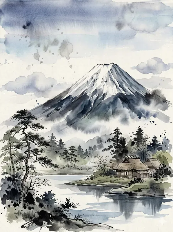 Japanese Ink Wash Travel Posters