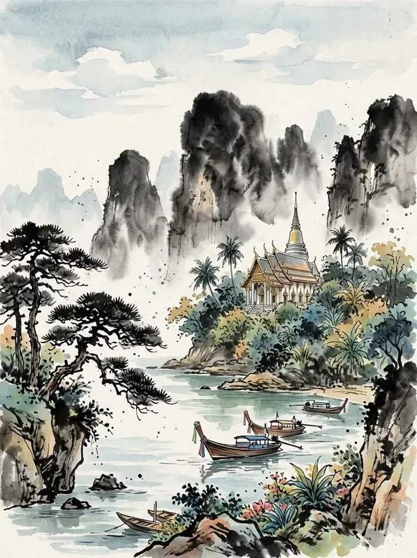 Japanese Ink Wash Travel Posters