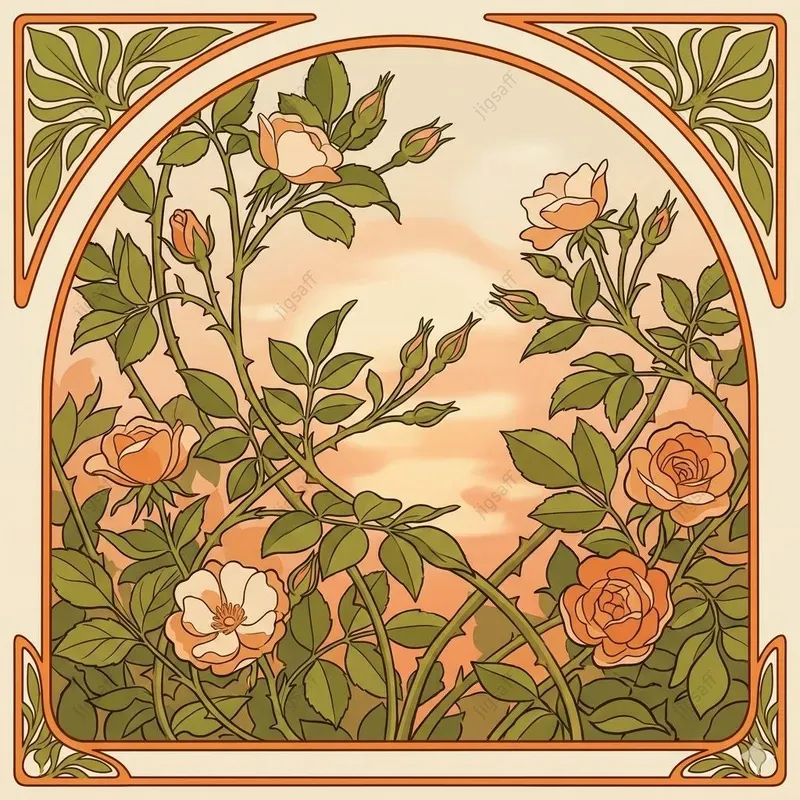 Art Nouveau Botanical Garden Frames
