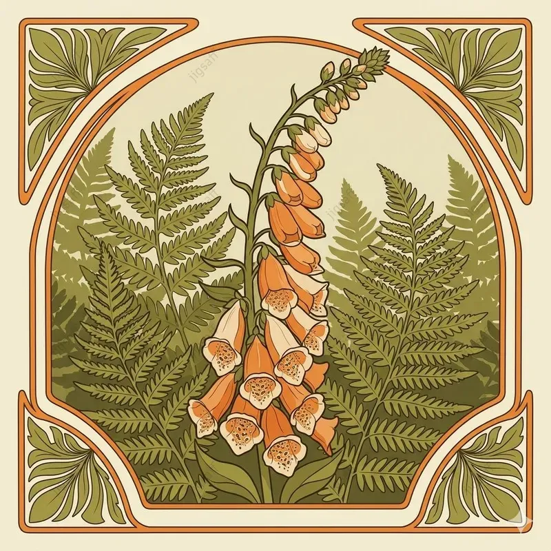 Art Nouveau Botanical Garden Frames