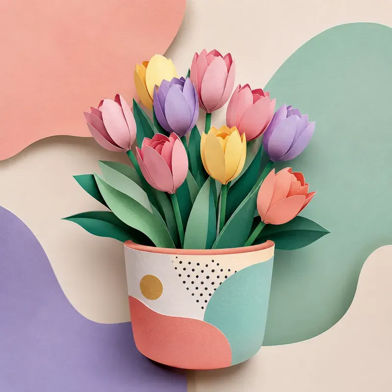 Modern Pastel Papercut Home Decors