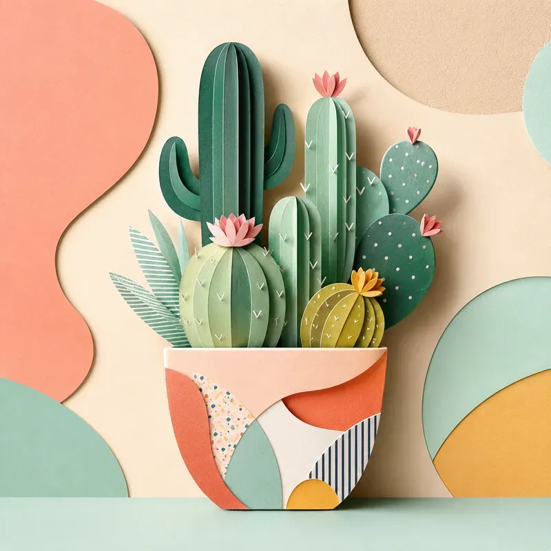 Modern Pastel Papercut Home Decors