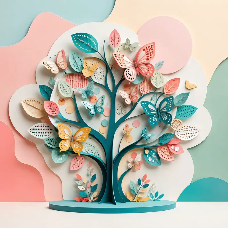Modern Pastel Papercut Home Decors