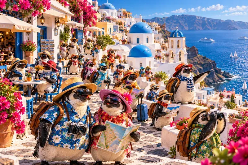 Penguins On Vacation