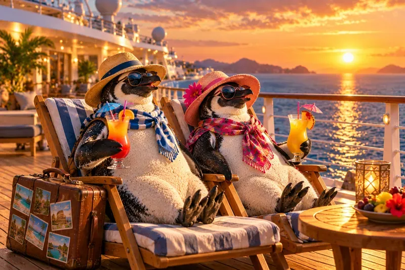 Penguins On Vacation