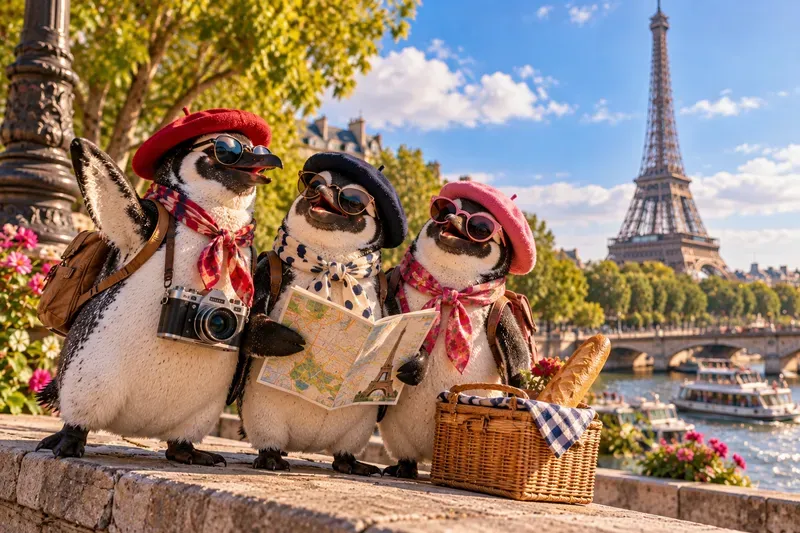Penguins On Vacation