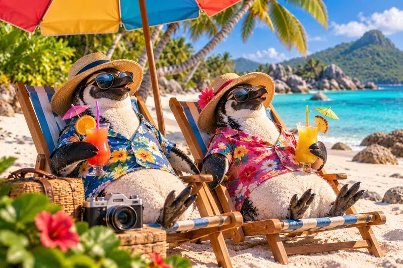 Penguins On Vacation