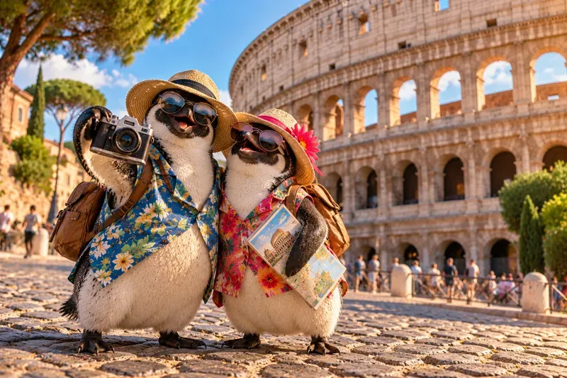 Penguins On Vacation