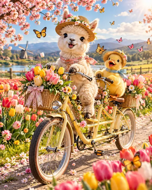 Hyperrealistic Baby Animal Tandem Bicycles