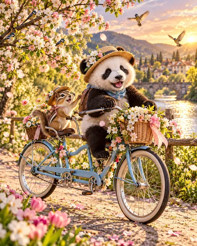 Hyperrealistic Baby Animal Tandem Bicycles