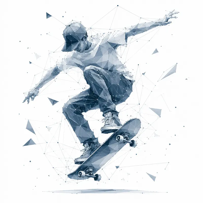 Low Poly Sports Silhouette Art