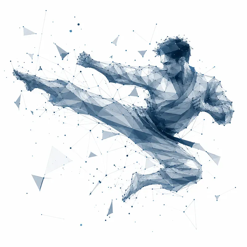 Low Poly Sports Silhouette Art