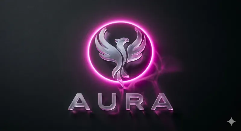 3D Neon Halo Glass Logo Architects