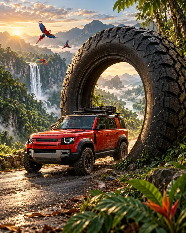 Giant Tire Portal Car Ads