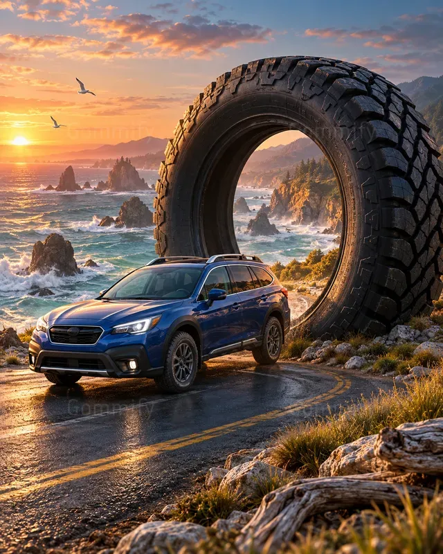 Giant Tire Portal Car Ads
