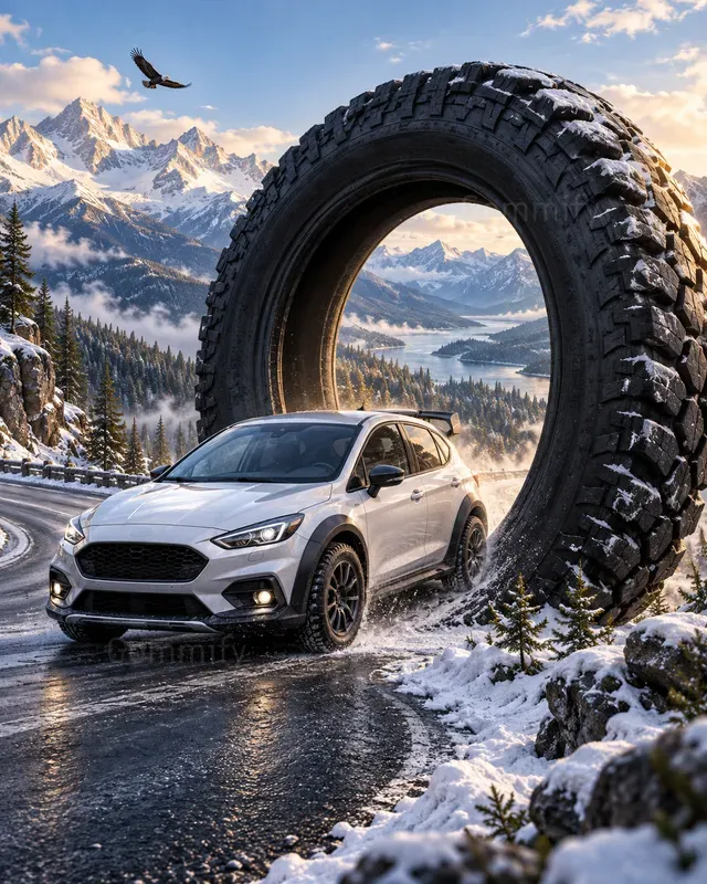 Giant Tire Portal Car Ads