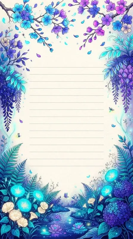 Minimal Asian Botanical Notebook Pages