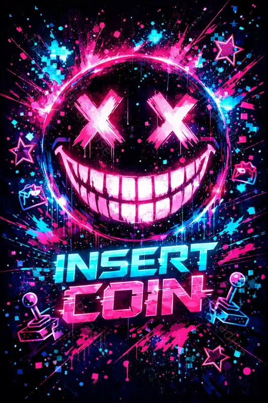 Smiley Neon Gaming Poster Generator