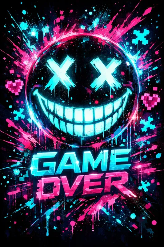 Smiley Neon Gaming Poster Generator