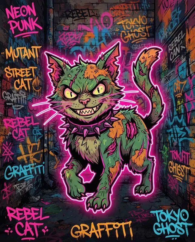Neon Punk Character Stickers