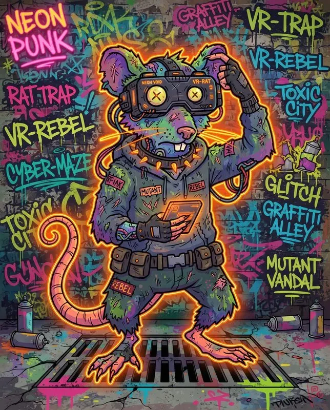 Neon Punk Character Stickers