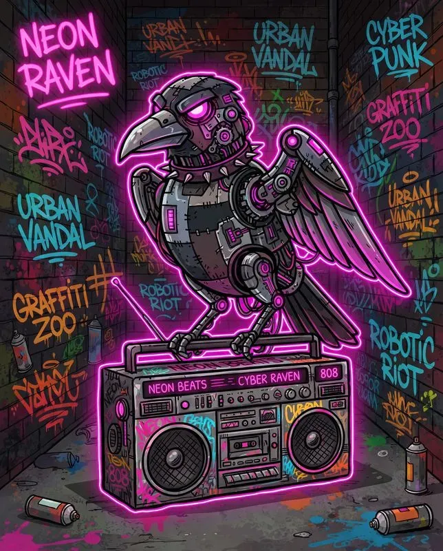 Neon Punk Character Stickers