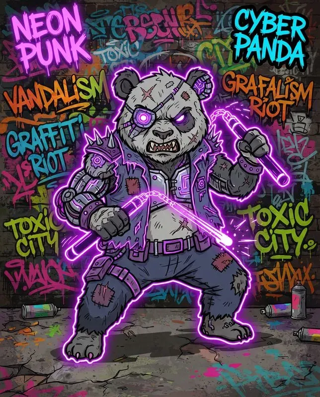 Neon Punk Character Stickers