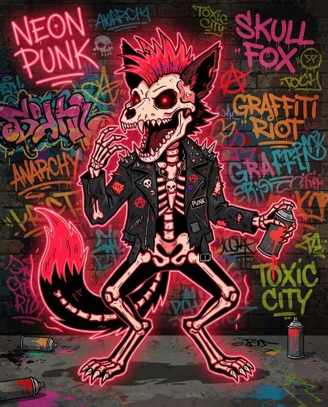 Neon Punk Character Stickers